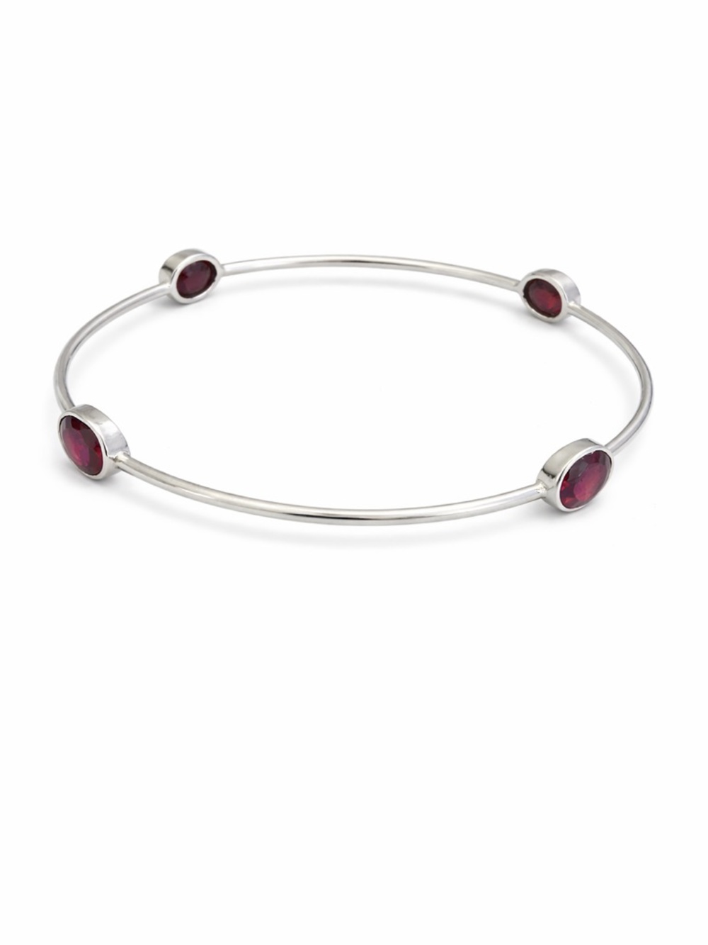 Sterling Silver Garnet Bangle Bracelet New